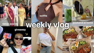 weekly vlog  tiktok awards, massive giveaway, new cookware, pilates