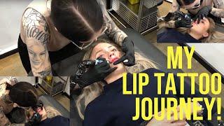 GETTING A TATTOO LIP BLUSH! cosmetic lip tattoo at INEZ TATTOO // PART 1!