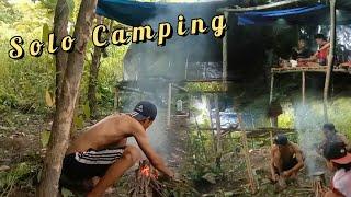 Solo Camping Hujan Badae, Membangun Shelter Di  Tegah HUTAN,