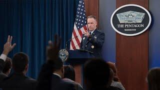 Pentagon Press Secretary Air Force Maj. Gen. Pat Ryder Holds a News Briefing at the Pentagon