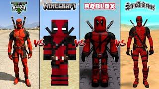 GTA 5 Deadpool vs Minecraft Deadpool vs Roblox Deadpool vs GTA San Andreas - WHO IS BEST?