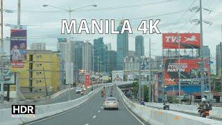 Manila 4K HDR - Skyscraper City - Driving Downtown