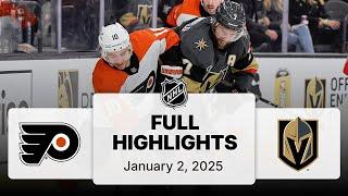 NHL Highlights | Flyers vs. Golden Knights | January 02, 2025