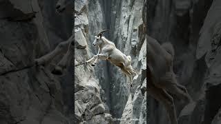 Goat in a Deep Mountain Crevice #wildlife #animals #nature