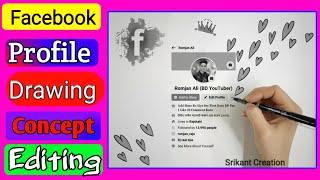 Facebook Profile Drawing Photo Editing || Facebook Profile Screenshot Sketch Editing || picsart edit