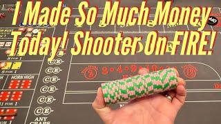 Craps Table On FIRE ! My BIGGEST Win Yet On YouTube! Watch a Hot Shooter In Action!