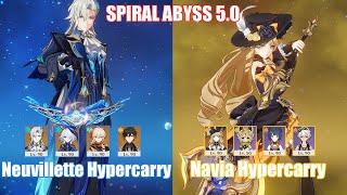 C1 Neuvillette Hypercarry & C0 Navia Hypercarry | Spiral Abyss 5.0 | Genshin Impact