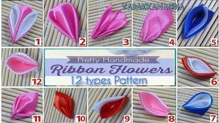 12 different types satin ribbon flowers ideas..#ribbonflower #flowermaking #embroidery