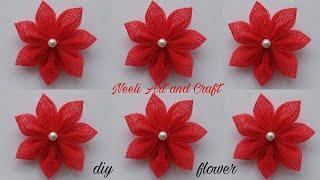 DIY Satin Ribbon Rose flowers | How to make ribbon rose | DIY: Ribbon Flowers | Crafts