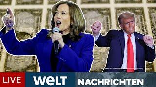 US-WAHL 2024: Endspurt im Kampf ums Weiße Haus - Kamala Harris schwimmt im Geld | Livestream