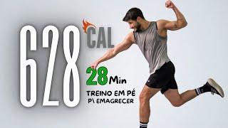 Treino em casa para DIMINUIR A BARRIGA ( Todos os exercícios em pé ) 28 MIN