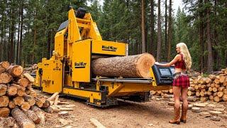 Fastest Biggest Firewood Processing Machine | Dangerous Big Chainsaw Cutting Tree machines #2