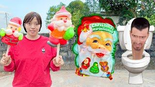 Kem Ốc giúp đỡ ông già noel được tặng kẹo kì lạ: kẹo người tuyết, tuần lộc, túi mù noel. Theu Chanel