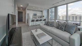 The panoramic view from a new River North apartment tower