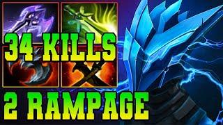 2 Rampage + 34 Kills Razor !! Razor Dota 2 Safelane Carry Build Guide Pro Gameplay Meta 7.37