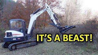 Testing the Blue Diamond Brush Cutter for Mini Excavator