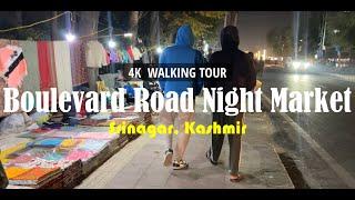 Boulevard Road Srinagar Night Market 4K Walking Tour | 30-Oct-2024