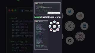  Magic Social Share Menu 2025!  | Stunning UI Design with JS||#shorts #shortvideo #cssgoals #web3