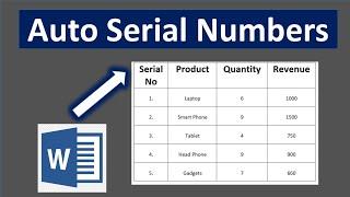 How to Insert Automatic Serial Numbers in Word || Serial Numbers Automatically in MS Word