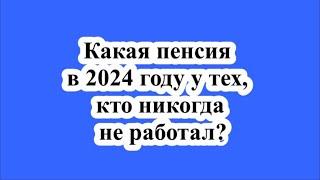 Какая пенсия в 2024 году у тех, кто никогда не работал?