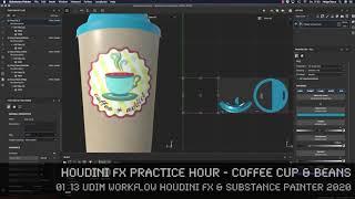 CoffeeCup - 01_13 UDIM Material in Workflow in Houdini FX & Substance Painter 2020