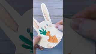 Adorable Spring Easter Bunny Handprint Paper Craft DIY Card #papercraft #easycraft #kidsactivities