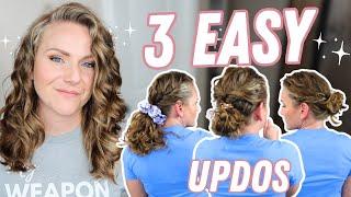 Simple Yet Stunning: 3 Quick Wavy Curly Updos!