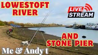 Sea fishing beach & pier Lowestoft river boatyards trying stone jetty too