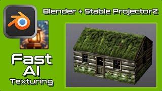 Fast AI texturing Blender + Stable ProjectorZ (3D model AI texturing)