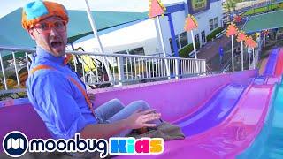 Blippi Visits an Amusement Park | @Blippi | Moonbug Literacy