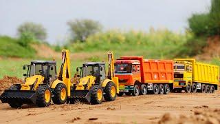 2 Jcb 5cx backhoe loading mud in Tata truck 2518 and Tata Tipper Truck | jcb video#10