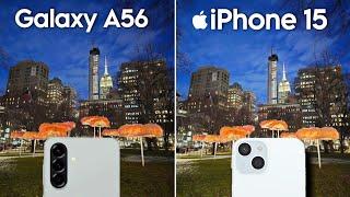 Samsung Galaxy A56 vs iPhone 15 Camera Test Comparison