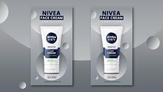 Product Poster Design in Illustrator | Illustrator Tutorial | Nivea Cream Poster @GraphicStationYt