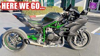 Picking Up A STRETCHED NINJA H2 In California 