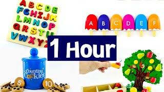 Kids Learn to COUNT & ABCs with this Best 1 HOUR Toy Learning Toddler Video! ABCDEFG #preschool