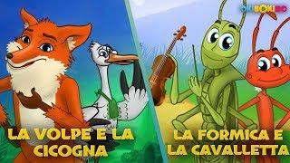 La Volpe e la Cicogna & La Cicala e la Formica - Cartone Animati | Storie per Bambini