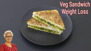 Palak Sandwich Recipe - Healthy Weight Loss Sandwich - Sprouted Moong Sandwich | Skinny Recipes