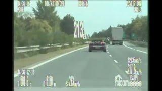 Czech Police Skoda Superb 3,6 V6 FSI vs. Lamborghini Gallardo Spyder on D1 highway