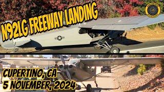 Carbon Cub Fuel Exhaustion Forced Landing on CA Freeway