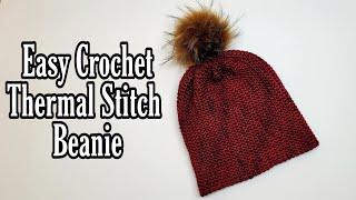 Crochet EASY Hat For Man or Woman - Thermal Stitch Tutorial