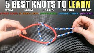 5 Best knots to learn. Bowline - clove hitch - buntline - sheet bend and the reef knot! under 3 mins