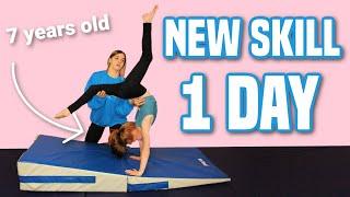 Teaching Maggie's Little Sister a Backbend Kickover in 1 DAY!!