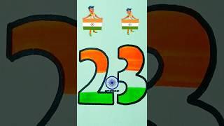 23indian flag drawing, independence art  #shorts #art #trending