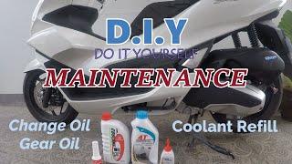 PCX 160 | DiY PMS | Change oil | gear oil | Coolant |