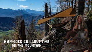 Hammock chillout time on a mountain - ONEWINDOUTDOORS HAMMOCK