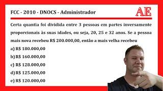  Pra DOMINAR Divisão INVERSAMENTE Proporcional! Razão e Proporção - Questões de Concurso
