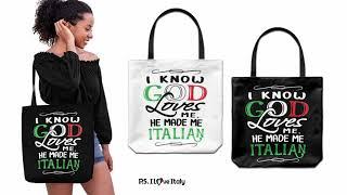 God Made Me Italian Tote Bag - Italy Themed Shoulder Handbag for Work & Travel