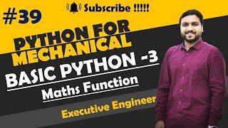 maths Python | Python Tutorial - Python for Engineer | Python for beginner | math python