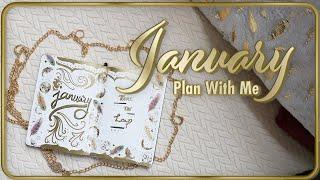 January Bullet Journal Spread | Major Art-Deco Vibes 