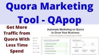 Qapop Tutorial In Hindi // Quora Marketing Tool to Get Massive Amount of Traffic